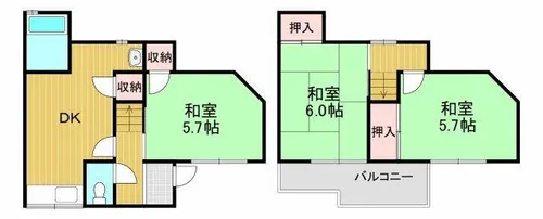大阪府大阪狭山市池尻中2丁目【一戸建】の間取り