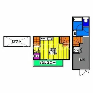 クワトロ・ヴィラ竹下【1階】の間取り