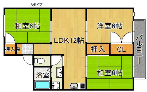 大阪府泉佐野市葵町3丁目【アパート】の間取り