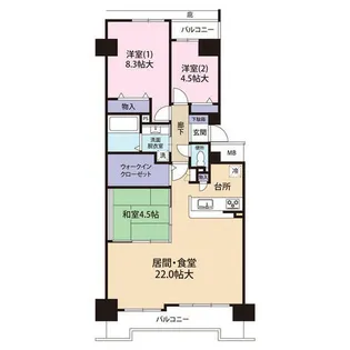 ファミールハイツ明石参番館(0004416)【11階】の間取り