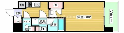 プール・トゥジュール梅田ウエスト【8階】の間取り