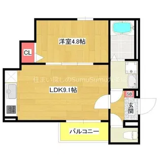 オーサムハウス三先【3階】の間取り