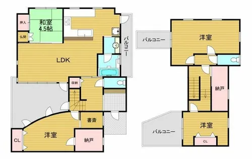 大阪府大阪狭山市大野台4丁目【一戸建】の間取り