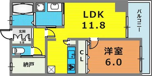 アーバネックス元町通【803号室】の間取り