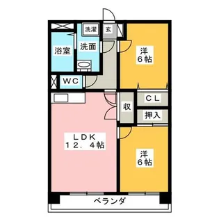 ティアラ八熊通【3階】の間取り