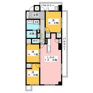 CULTIA SASASHIMA LIVE SOUTH【2階】の間取り