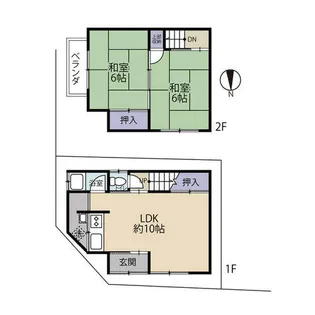京都府京都市山科区大宅甲ノ辻町【一戸建】の間取り