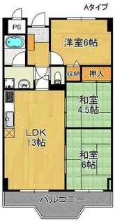 ライオンズマンション泉南樽井第2【5階】の間取り