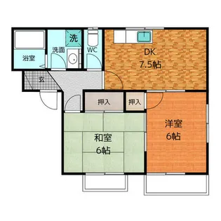 ローズガーデンエイトハウスA【2階】の間取り