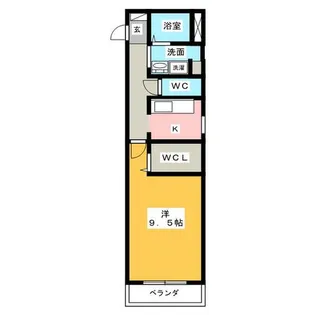 ラ・ソレイユ【1階】の間取り
