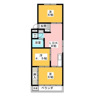 山田ハイツ【2階】の間取り