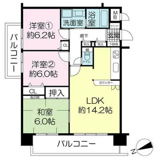 オーガスタコート宝塚(150085)【5階】の間取り