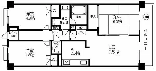 deuxローズレイアB棟【2階】の間取り