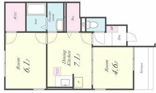 アムール魚住【1階】の間取り