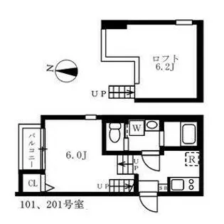 クレーシェレ瑞穂【101号室】の間取り