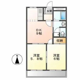 たんぽぽハウスA棟【103号室】の間取り