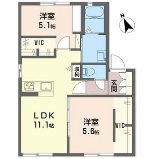 フォーレス御立東【1階】の間取り