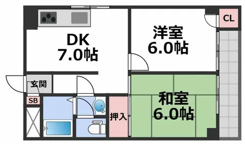 デイグラン大阪城EAST【5階】の間取り