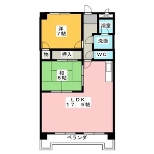 2LDKの間取り画像
