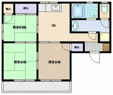 コーポ中村Ⅱ【2階】の間取り