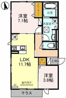 Artere北野田【2階】の間取り
