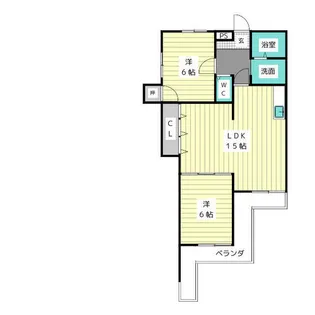 2LDKの間取り画像