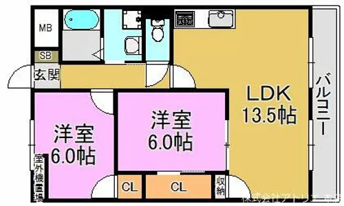 メディオグリシーナF【2階】の間取り