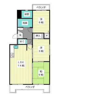 インテリジェント星ヶ丘Ⅱ号館【4階】の間取り