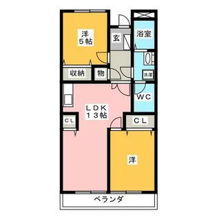サンシティ名東【2階】の間取り