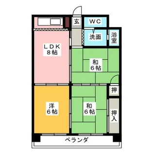 サンハイツ西尾【5階】の間取り