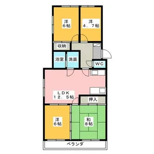 レスカール社台【3階】の間取り