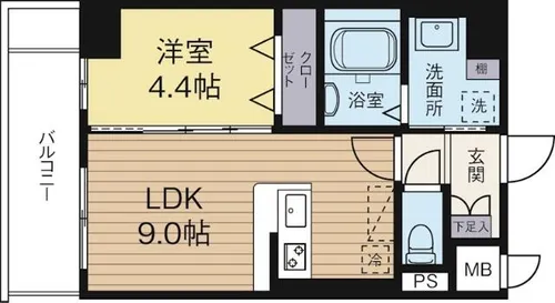 福岡県福岡市博多区千代4丁目【マンション】の間取り