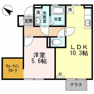 ヒル・高平【102号室】の間取り
