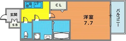 ポルトボヌール神戸湊川公園【1301号室】の間取り