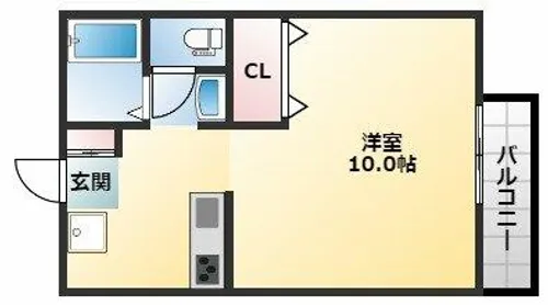 メゾンドゥエスポワール【1階】の間取り