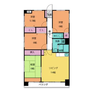 ヴィアーレマルフク南館【11階】の間取り