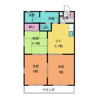 サンライズ中平【2階】の間取り