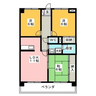 シャンポール葵【2階】の間取り