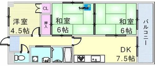ロイヤルコーポ西明石【4階】の間取り