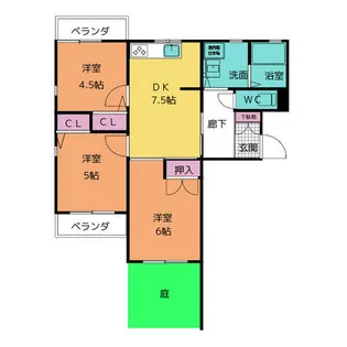 ヒルズ黒石【1階】の間取り