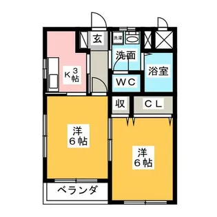 スカイハイツカニエ【2階】の間取り