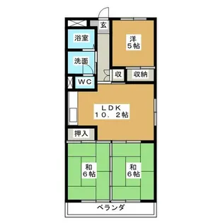 高杉雅ハイツ【5階】の間取り