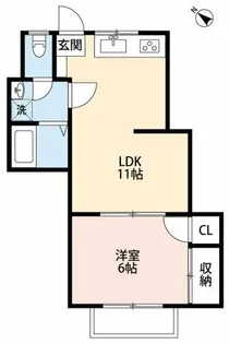 コーポ岩堀【202号室】の間取り