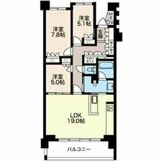 プライムメゾン富士見台【4階】の間取り