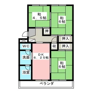 マンションニュー木曽川D棟【2階】の間取り
