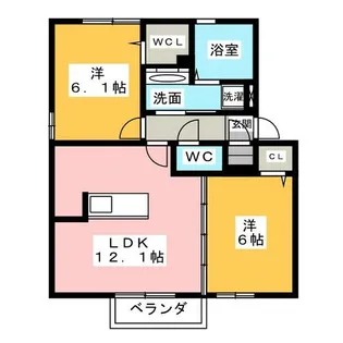 カピオン門間Ⅱ【1階】の間取り