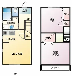 アヴァンティ B【2号室】の間取り