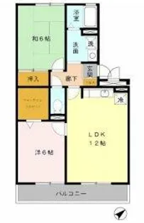 2LDKの間取り画像