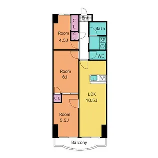 天神山マンション Ⅱ号館【9階】の間取り
