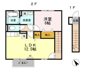 リバーハイツ東堀【2階】の間取り